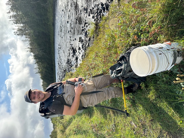 Cameron McPhail during river fieldwork